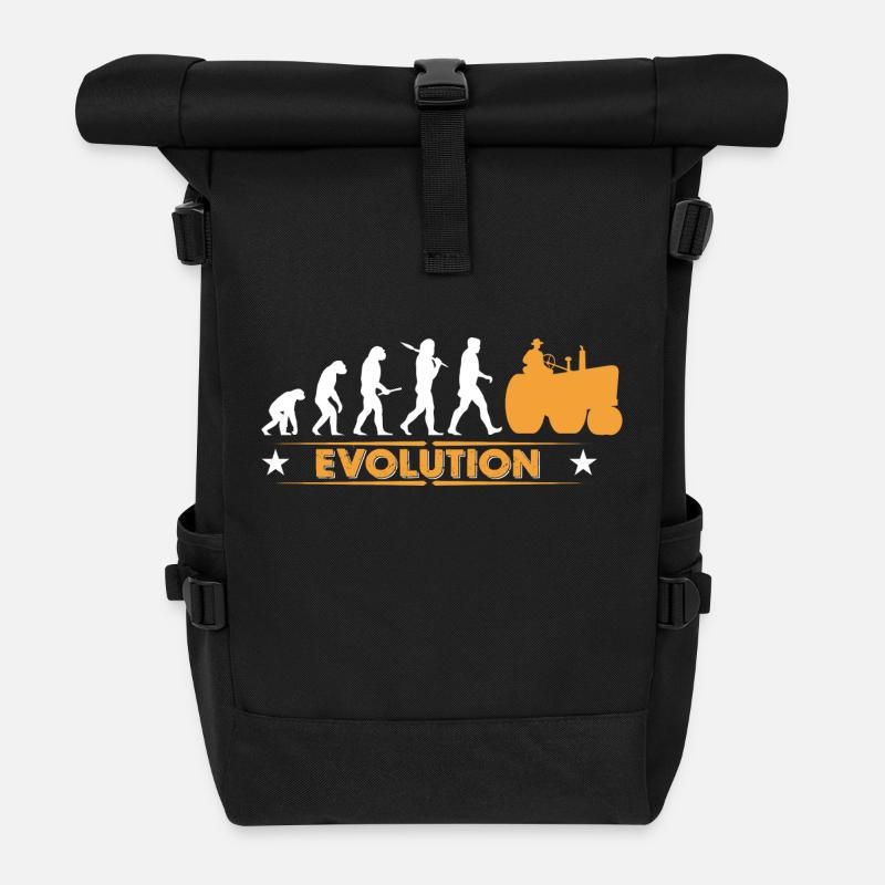 Landwirt Traktor Evolution - orange/weiss - Rolltop Rucksack - Schwarz