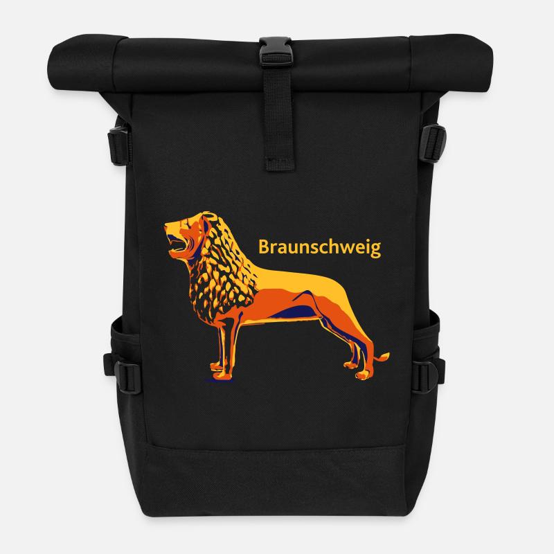 BraunschweigLoewe - Rolltop Rucksack - Schwarz