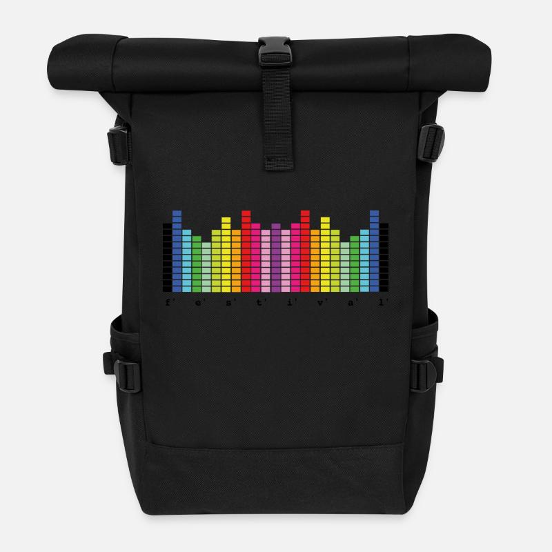 Festival - Festivalsommer - Rolltop Rucksack - Schwarz
