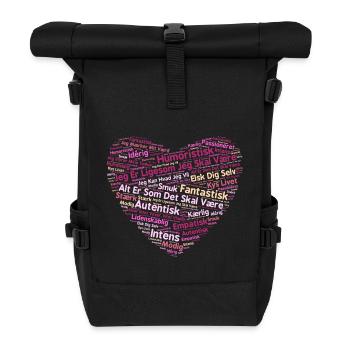 cœur - Sac à dos roll top - noir - Devant