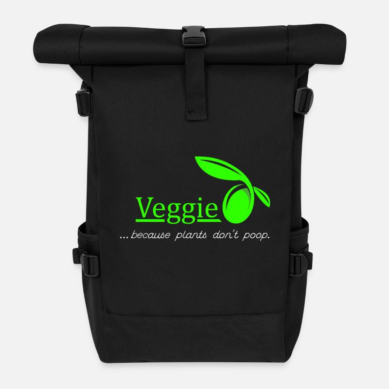 Veggie - végétariens. idée cadeau - Sac à dos roll top - noir