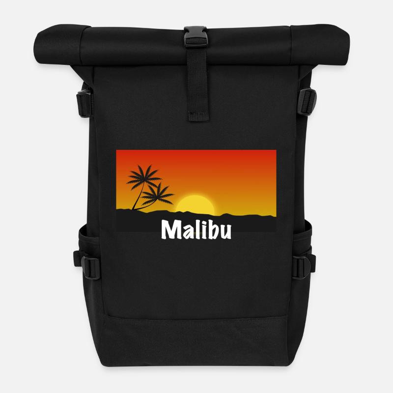 Malibu Shirt - Roll Top Backpack - black