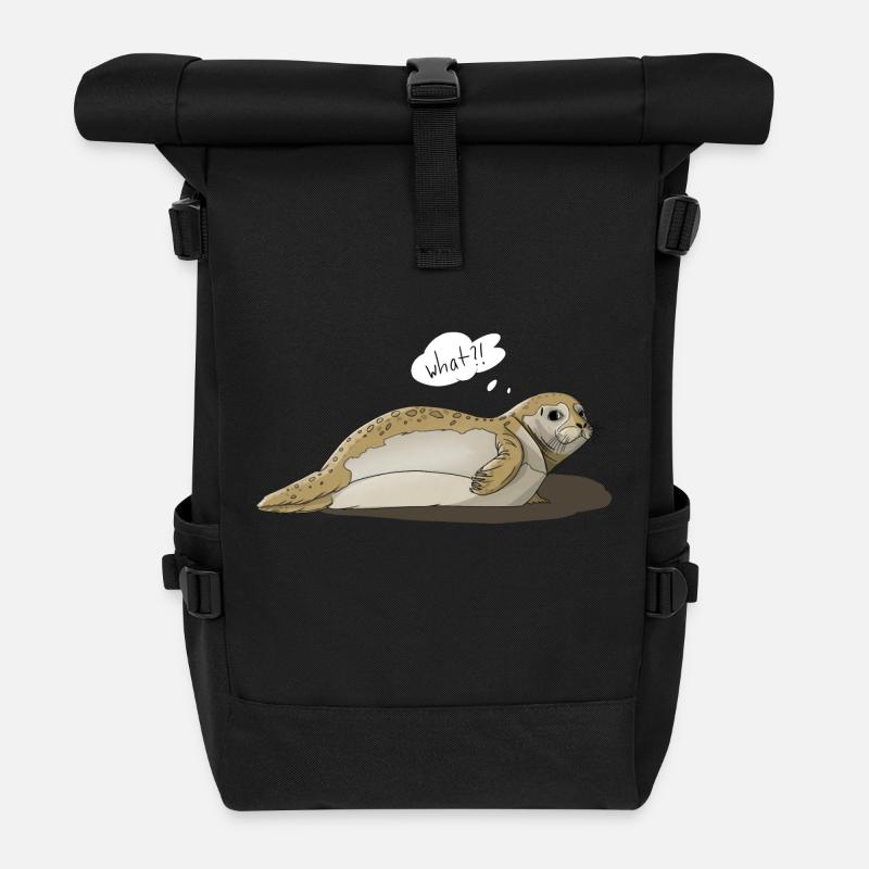 Robbe says what?! - Rolltop Rucksack - Schwarz