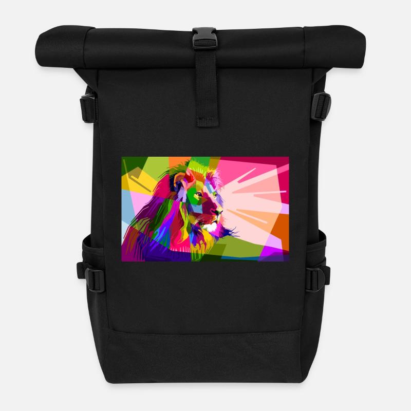 Löwe - Rolltop Rucksack - Schwarz