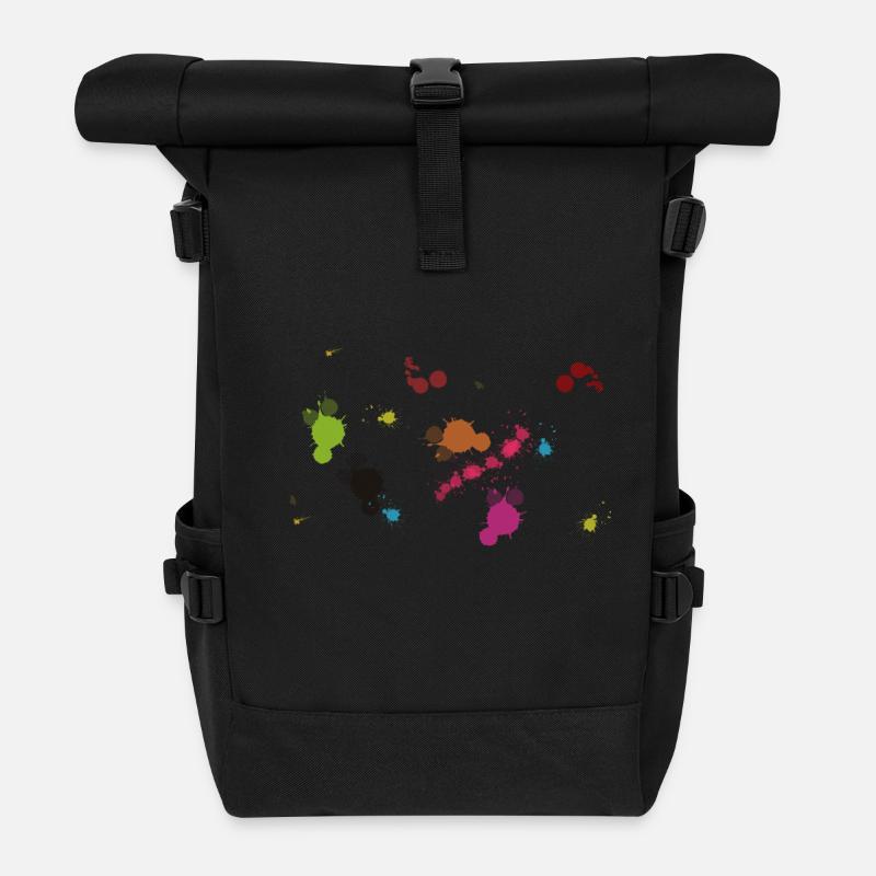 Kleks T-Shirt - Rolltop Rucksack - Schwarz