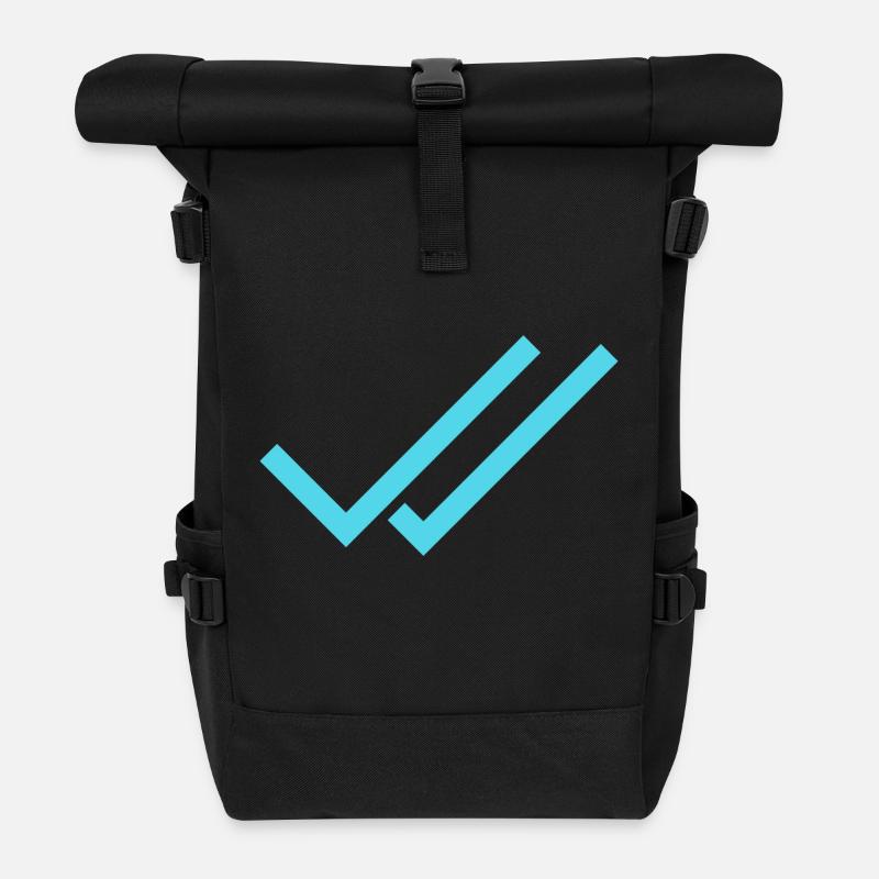Whats App Haken Blau - Rolltop Rucksack - Schwarz
