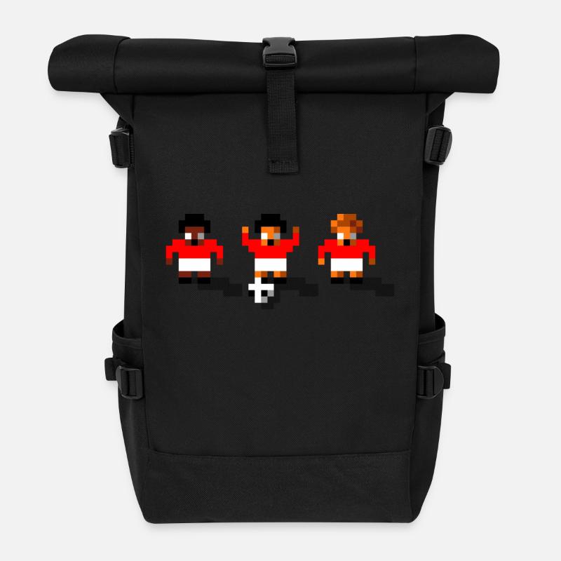 Soccer Red Team - Roll Top Backpack - black