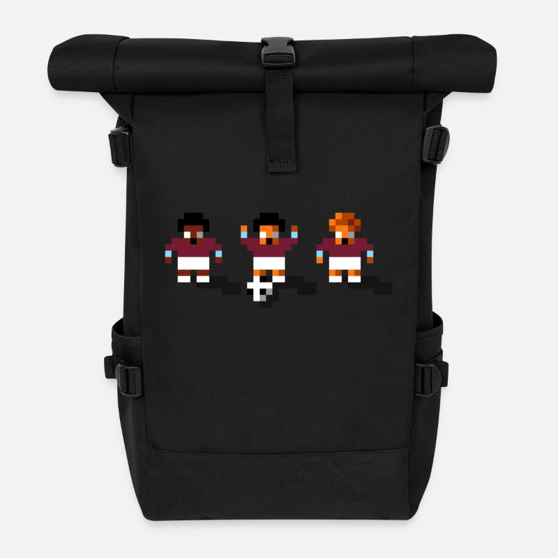 Soccer Claret and Blue alternative - Roll Top Backpack - black
