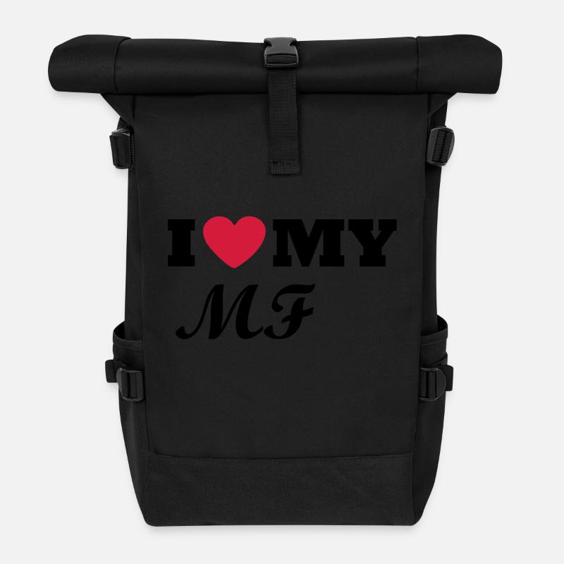 I Love my MF - Rolltop Rucksack - Schwarz