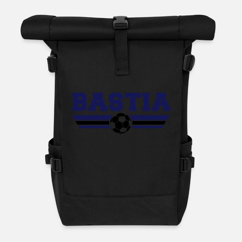 Bastia Fußball - Rolltop Rucksack - Schwarz