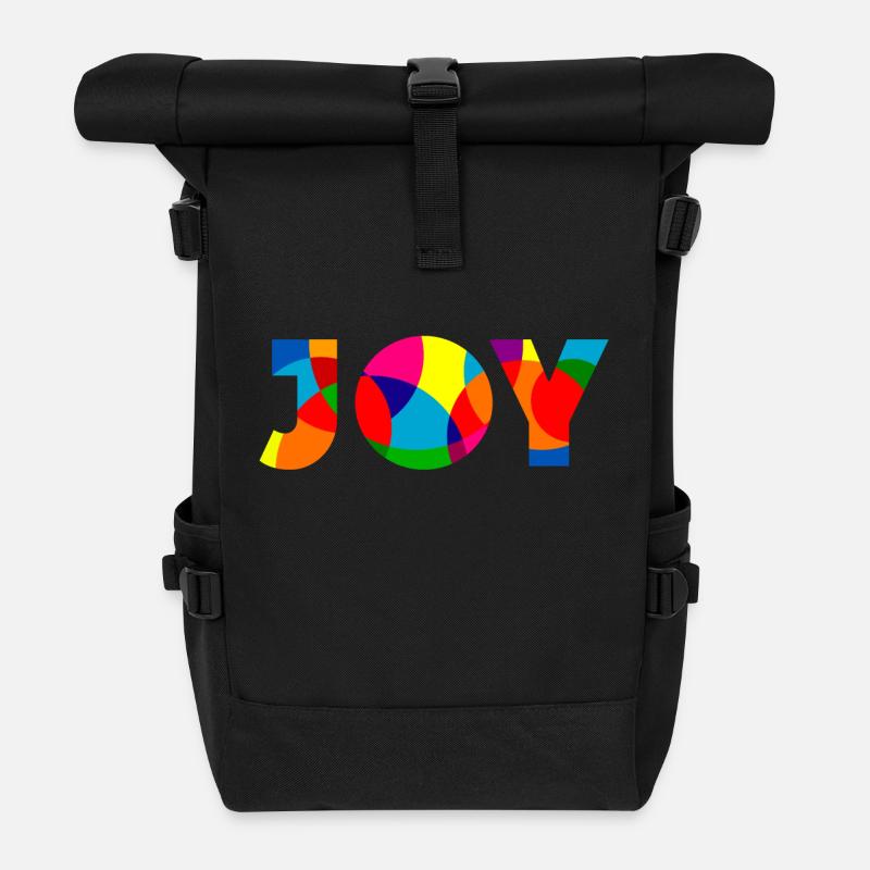 Joy - Freude - Rolltop Rucksack - Schwarz