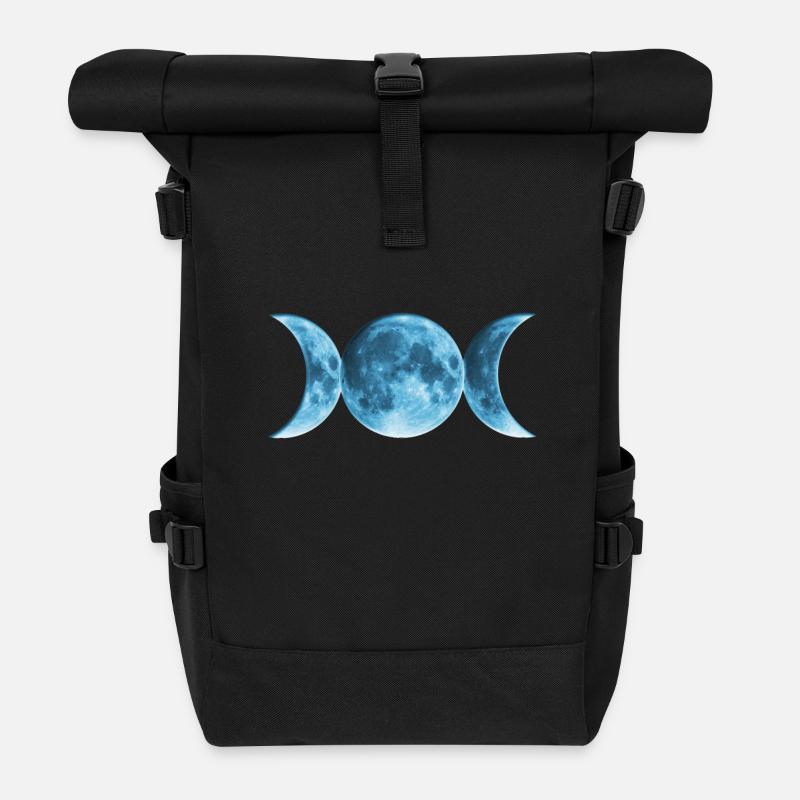 Wicca , pagan, Mond, Vollmond - Rolltop Rucksack - Schwarz