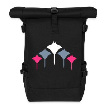 rochen mehrere - Rolltop Rucksack - Schwarz - Vorne