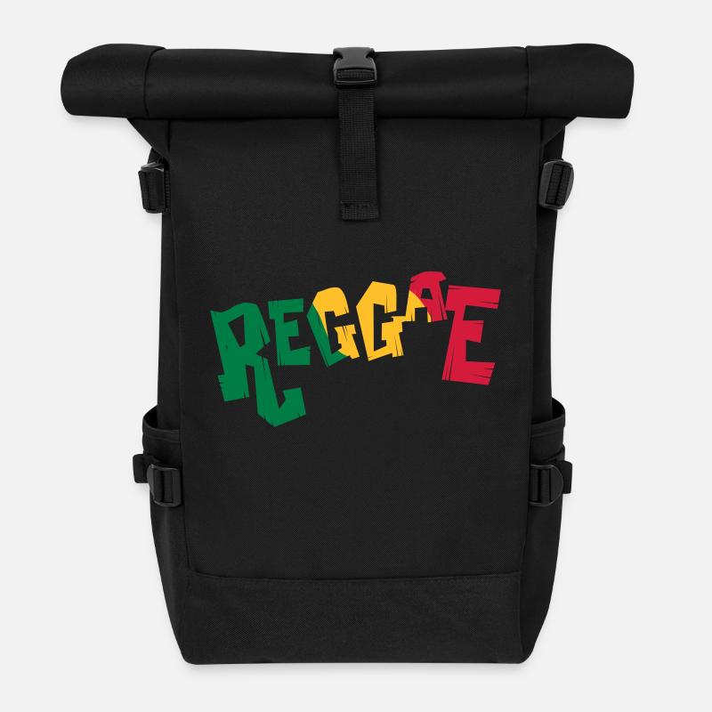 Reggae Musik - Rolltop Rucksack - Schwarz