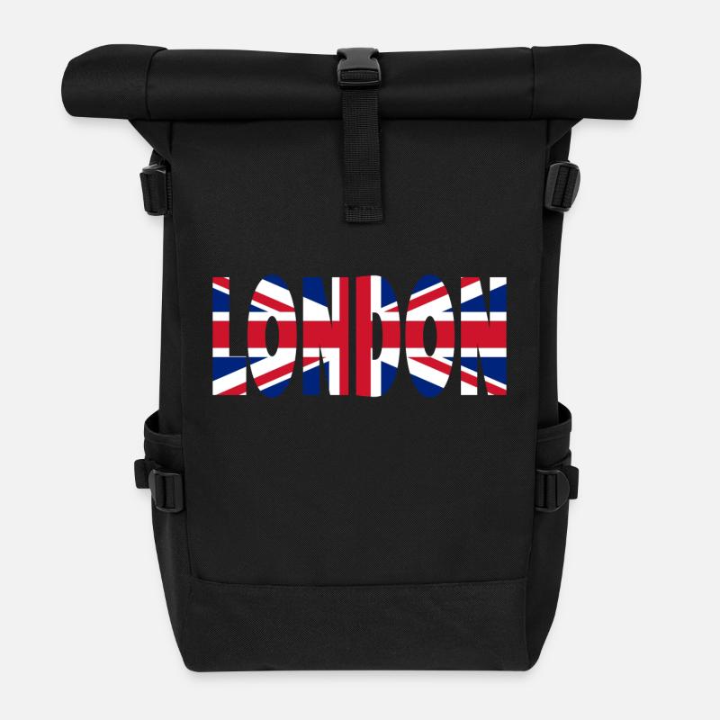 London - Rolltop Rucksack - Schwarz