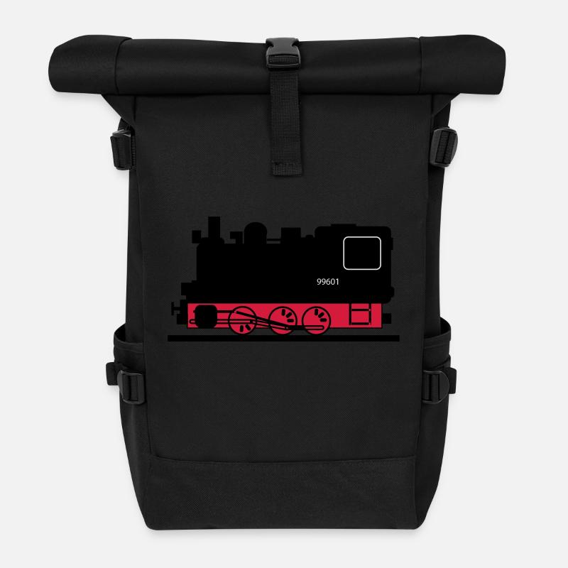 Dampflok - Rolltop Rucksack - Schwarz