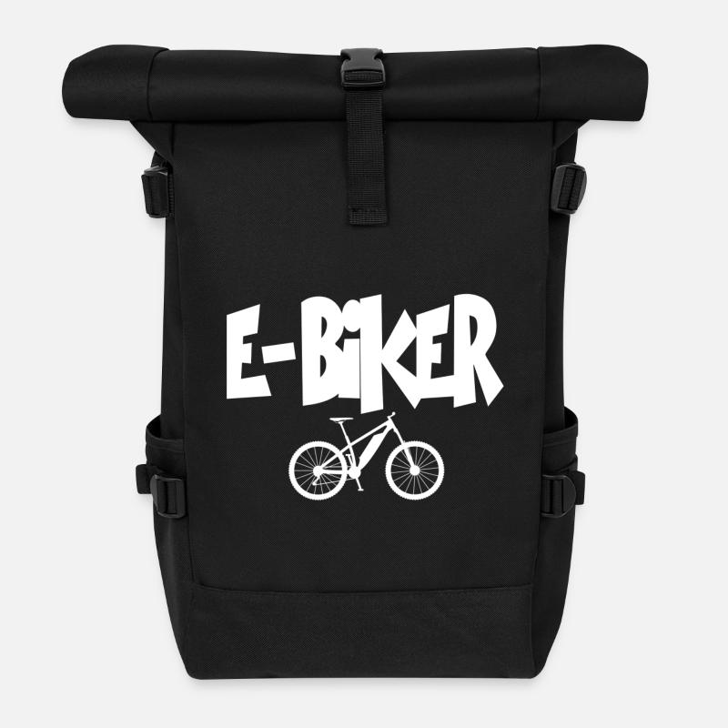 E-BIKER E Bike - Rolltop Rucksack - Schwarz