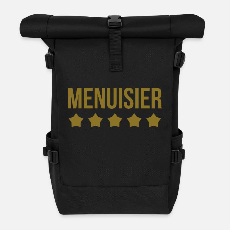 Menuisier / Menuiserie / Bois / Charpentier - Roll Top Backpack - black