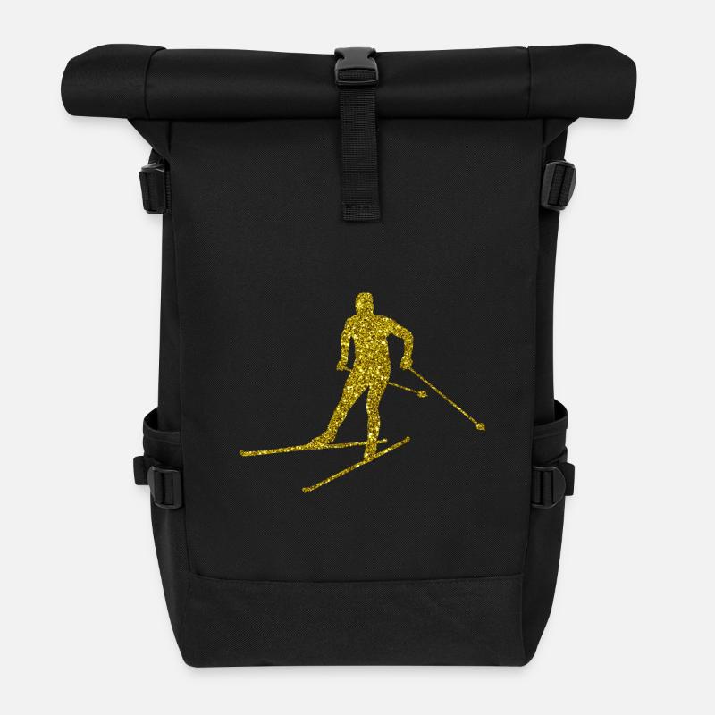 Gold Langlauf - Rolltop Rucksack - Schwarz