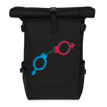 Handcuffs male and female symbol - Roll Top Backpack - black - Front