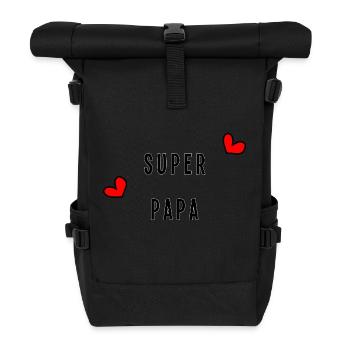 SUPER PAPA. PAPA - Rolltop Rucksack - Schwarz - Vorne
