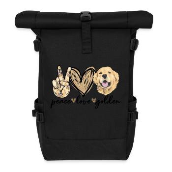 Golden retriever - Sac à dos roll top - noir - Devant