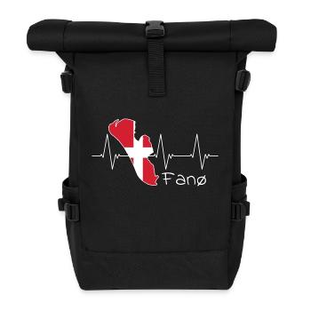 Fanø - Fanö - Herzschlag - Dänemark - Rolltop Rucksack - Schwarz - Vorne