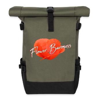 Poppy Florist Flower Lovers - Roll Top Backpack - olive/black - Front