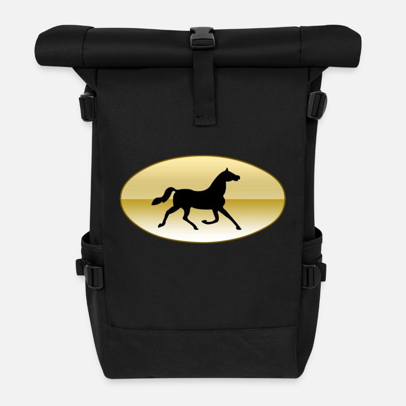 Pferd - Rolltop Rucksack - Schwarz