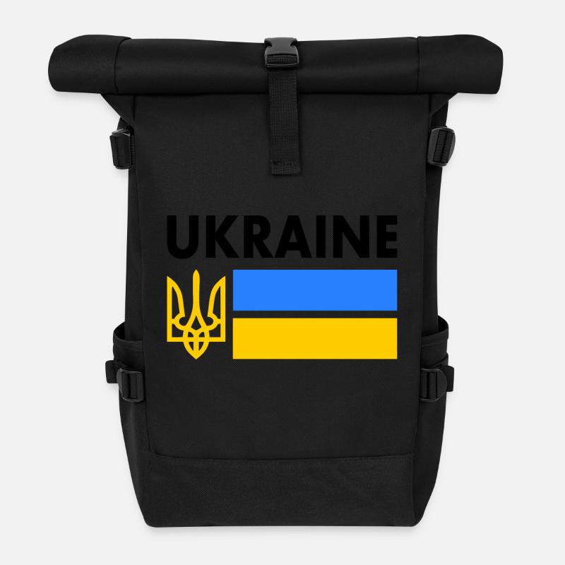 Ukraine - Rolltop Rucksack - Schwarz