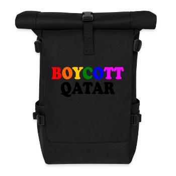Boycott qatar - Roll Top Backpack - black - Front