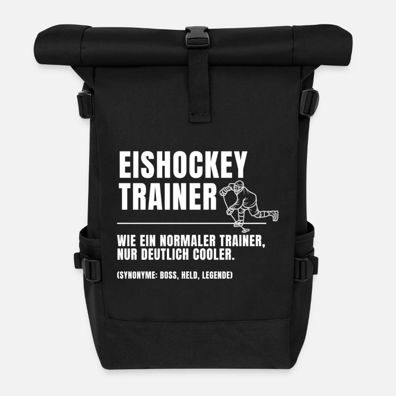 Eishockey Trainer Definition - Rolltop Rucksack - Schwarz