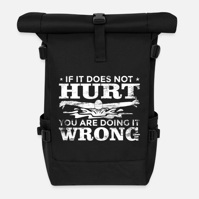 Schwimmer Spruch - Rolltop Rucksack - Schwarz