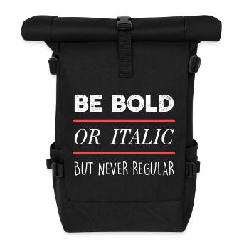 Sei mutig (dunkel) - Rolltop Rucksack - Schwarz - Vorne