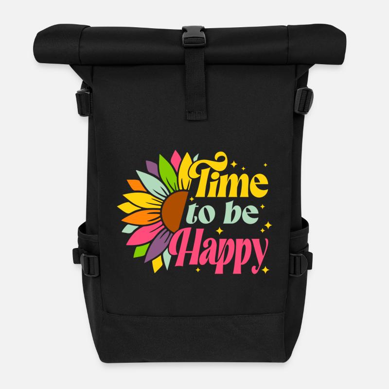 summer, hello summer, vacances d'été - Sac à dos roll top - noir