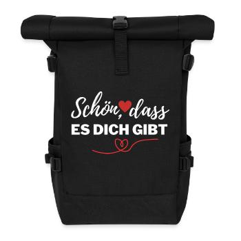 Schön, dass es dich gibt Lieblingsmensch Liebe - Rolltop Rucksack - Schwarz - Vorne