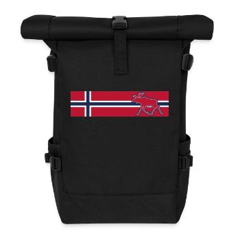 Norwegen - Elch - Autoaufkleber - Rolltop Rucksack - Schwarz - Vorne