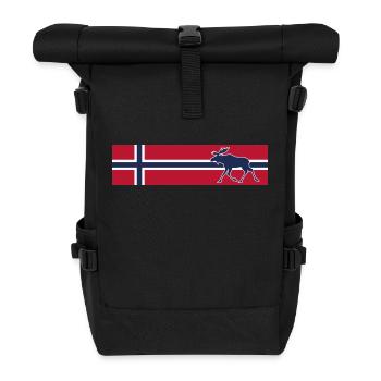 Norvège - Orignal - Drapeau - Sac à dos roll top - noir - Devant