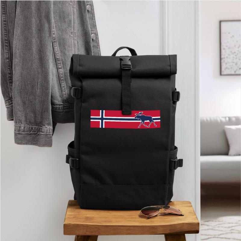 Norway - Moose - Flag Roll Top Backpack