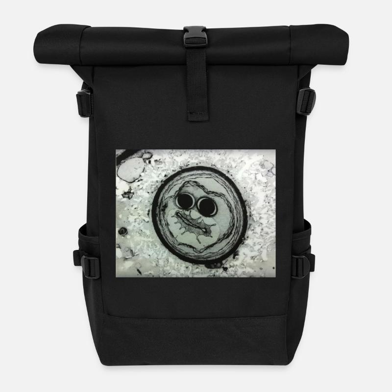 Planetengesicht mit Sonnenbrille - Rolltop Rucksack - Schwarz