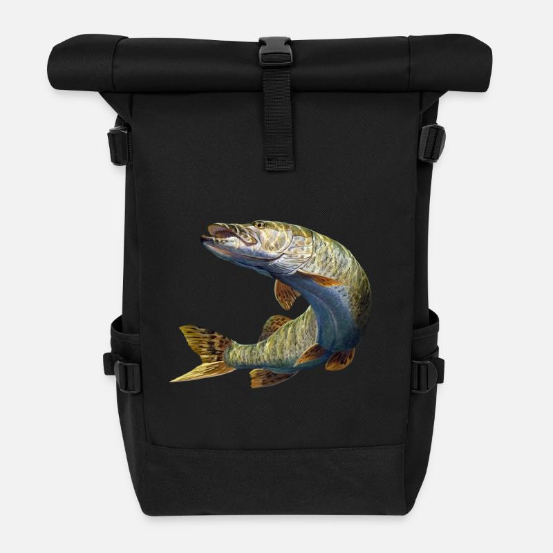 Brochet - Sac à dos roll top - noir