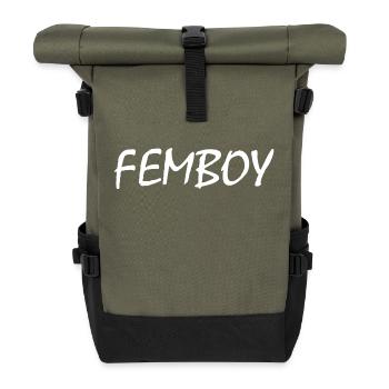 Femboy - Rolltop Rucksack - Olive/Schwarz - Vorne