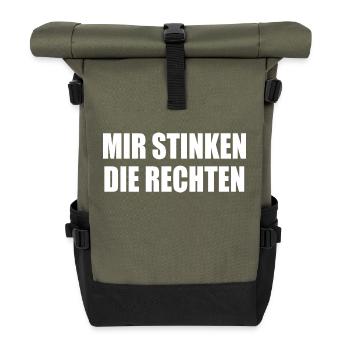 Les droites puent pour moi - Sac à dos roll top - olive/noir - Devant
