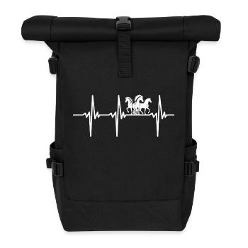 Herzschlag für stolze Wildpferde - Rolltop Rucksack - Schwarz - Vorne