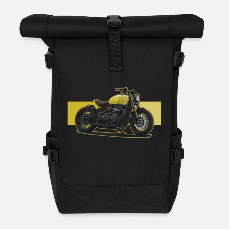 Bobber // Custom // Motorrad - Rolltop Rucksack - Schwarz