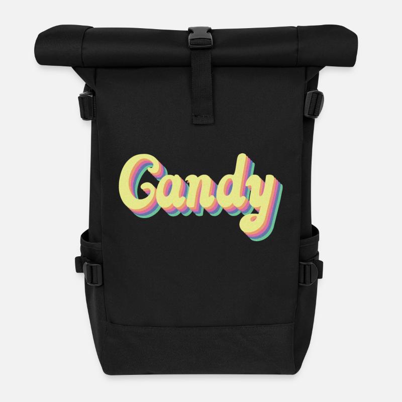 CANDY vintage design - Rolltop Rucksack - Schwarz