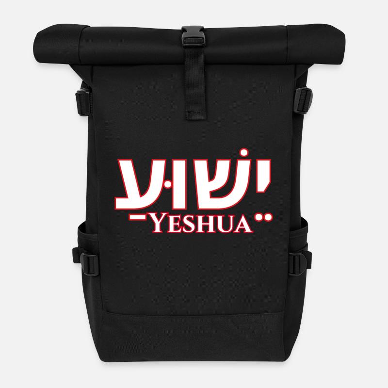 YESHUA - Roll Top Backpack - black