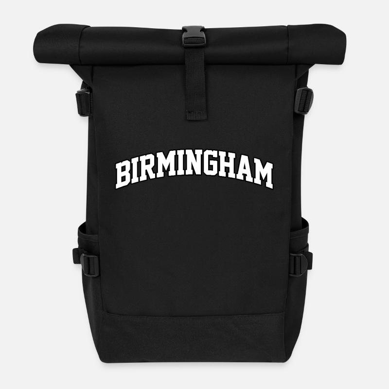 Birmingham logo: Collegiate design with a modern style - Roll Top Backpack - black