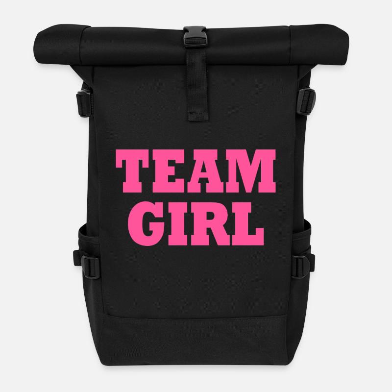 Team girl - Rolltop Rucksack - Schwarz