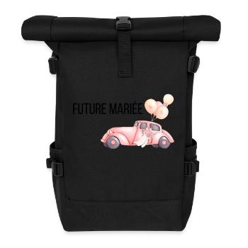 Die zukünftige Braut - Hochzeitsauto - Rolltop Rucksack - Schwarz - Vorne